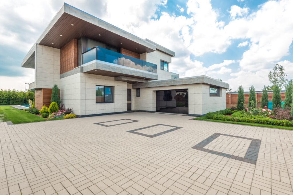 Professional exterior house fresh paint