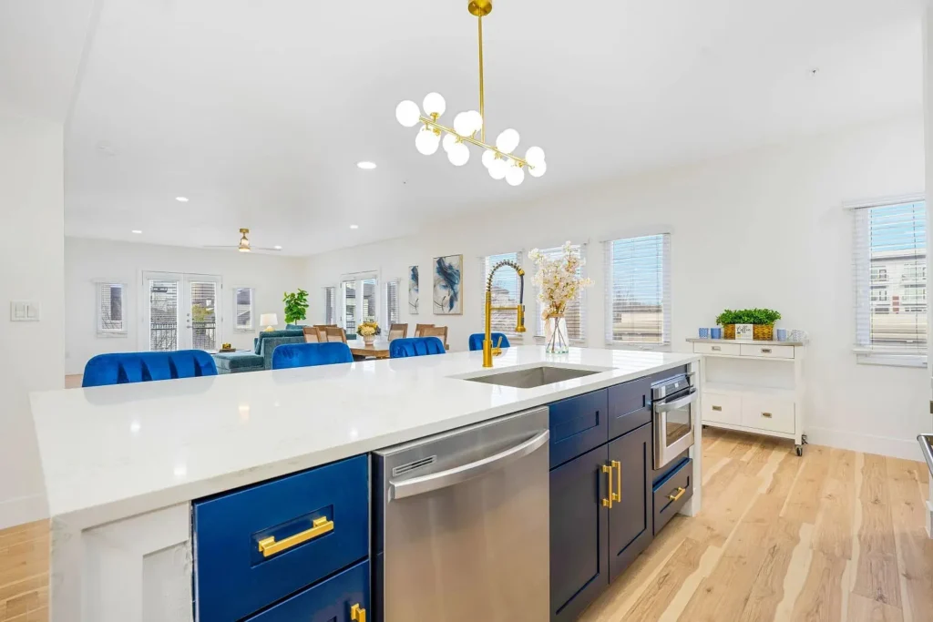 Freshly painted kitchen with bright, clean walls
